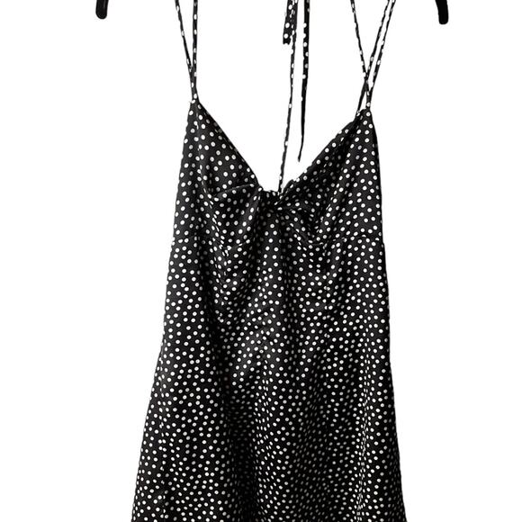 Lovers + Friends Black Polka Dot Trapeze Dress medium - Picture 7 of 12